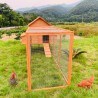 Großer erhöhter Gartenhühnerstall aus Holzgeflecht Brutbereich 370x174x172 Hegg Lagerbestand