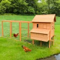 Großer erhöhter Gartenhühnerstall aus Holzgeflecht Brutbereich 370x174x172 Hegg Aktion