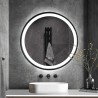 Beleuchteter LED-Rundspiegel für das Badezimmer 60cm, schwarzer Rahmen Smidmur M Aktion