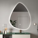 Beleuchteter LED-Badezimmerspiegel Design tropfenförmig 70x90cm Vmidur XL Aktion