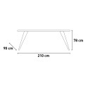 Holztisch 210x90cm modern Küche Eisenbeine Anuk Modell