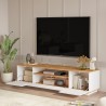 TV-Schrank Set 3 Türen + niedriger Tisch weißes Holz modernes Design Award Rabatte