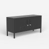 Schwarzer Metall-TV-Schrank im Industriestil 2 Türen 115x40x60 Tronador Verkauf