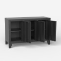 Schwarzer Metall-TV-Schrank im Industriestil 3 Türen Yasur Sales