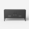 Schwarzer Metall-TV-Schrank im Industriestil 2 Türen 115x40x60 Tronador Angebot
