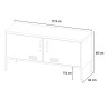 Schwarzer Metall-TV-Schrank im Industriestil 2 Türen 115x40x60 Tronador Rabatte