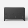 Schwarzer Metall-TV-Schrank im Industriestil 3 Türen Yasur Angebot