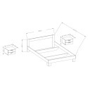 Doppelbett 180x200 Lattenrost 2 Nachttische Holz weiß Mosnay Sales