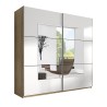 Schlafzimmer Kleiderschrank 221x61x210cm Schiebetüren Spiegel Vilriour Aktion