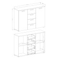 Schlafzimmer Kommode 4 Schubladen 2 Türen Holz weiß 132x38x93cm Lemere Sales