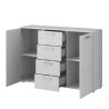 Schlafzimmer Kommode 4 Schubladen 2 Türen Holz weiß 132x38x93cm Lemere Angebot
