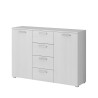 Schlafzimmer Kommode 4 Schubladen 2 Türen Holz weiß 132x38x93cm Lemere Verkauf