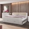 Französisches Doppelbett mit Stauraum 140x200cm Eiche hell Gany Verkauf