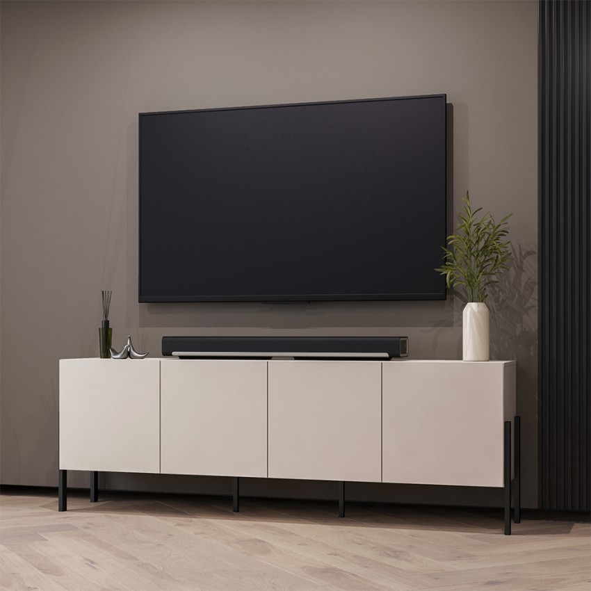 Wohnzimmer TV-Schrank 4 Türen beige modernes Design 200x40x69cm Givre Aktion Wohnzimmer TV-Schrank 4 Türen beige modernes Design 200x40x69cm Givre Aktion