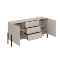 Moderne beige Küche Anrichte Wohnzimmer 3 Schubladen 2 Türen 184x40x89cm Sibel Angebot