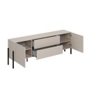 TV-Schrank 2 Türen 2 Schubladen minimalistischer Stil modernes Design beige Kaylus Angebot