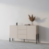 Moderne Küchenanrichte 3 Schubladen 2 Türen beige 154x40x89cm Autrey Sales
