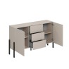 Moderne Küchenanrichte 3 Schubladen 2 Türen beige 154x40x89cm Autrey Angebot