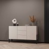 Moderne Küchenanrichte 3 Schubladen 2 Türen beige 154x40x89cm Autrey Aktion