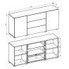 Moderne weiße Wohnzimmeranrichte 3 Schubladen 2 Türen 140x35x63cm Mehdi Lagerbestand