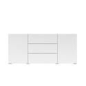 Moderne weiße Wohnzimmeranrichte 3 Schubladen 2 Türen 140x35x63cm Mehdi Angebot