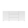 Moderne weiße Wohnzimmeranrichte 3 Schubladen 2 Türen 140x35x63cm Mehdi Angebot