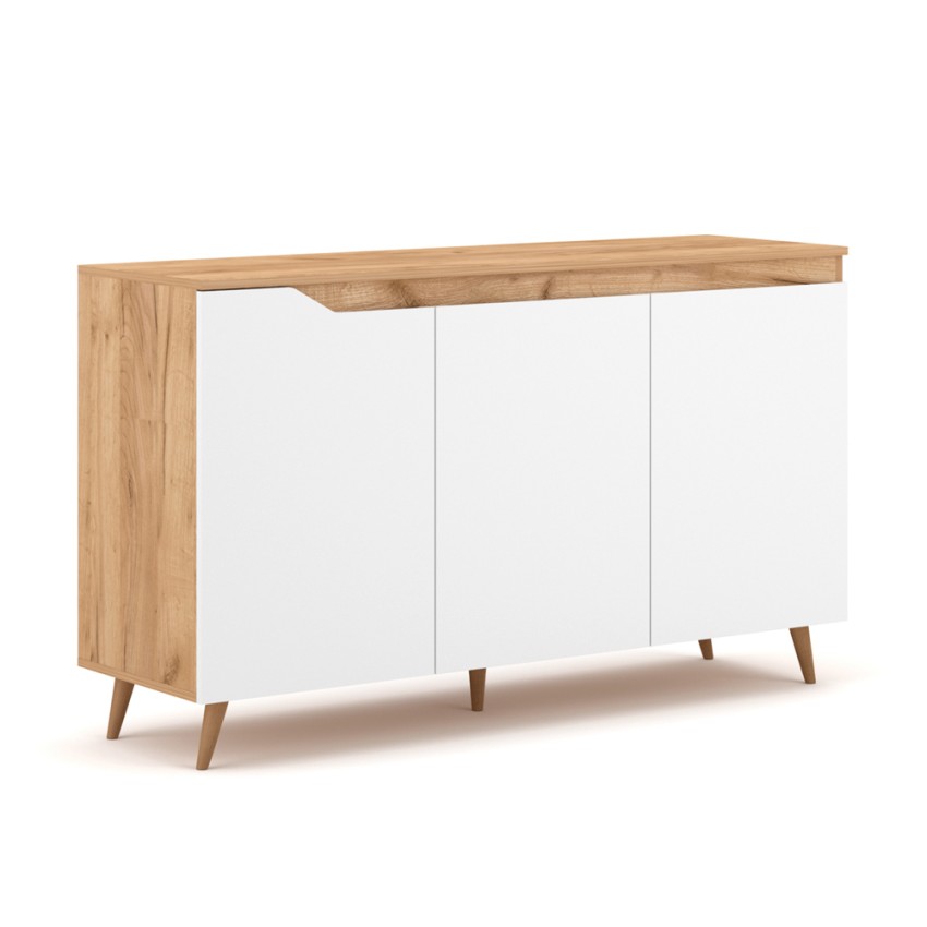 Wohnzimmer Anrichte 140cm modernes Holz 3 Türen weiß skandinavisch Talon Aktion Wohnzimmer Anrichte 140cm modernes Holz 3 Türen weiß skandinavisch Talon Aktion