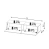 Wandmontierter TV-Schrank 160cm modernes minimalistisches Design LED Regat 