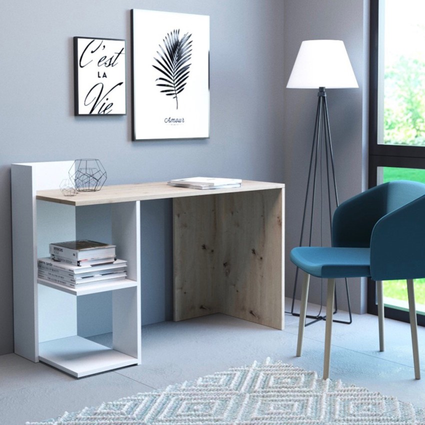 Moderner weißer Bürotisch mit Regalen Holzbuchregal Mistrel Aktion