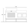 Moderne TV-Wohnzimmer 4 Hängeschränke in Holz Infinity 01 Verkauf