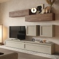 Moderne TV-Wohnzimmer 4 Hängeschränke in Holz Infinity 01 Aktion