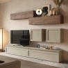 Moderne TV-Wohnzimmer 4 Hängeschränke in Holz Infinity 01 Aktion