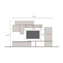 Moderne Wohnzimmer TV-Wandschrank weiß grau schwarz Infinity 06 Verkauf