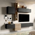 Modernes Design Hängewandsystem aus grauem Holz Infinity 12A Aktion