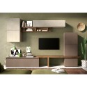 Grau-weißes, modernes TV-Hängeelement aus Holz Infinity 19 Aktion