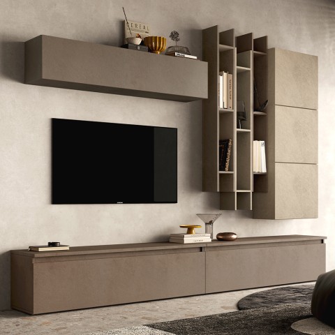 Wohnzimmer TV-Wand mit Bücherregal modernes Design Infinity 20 Aktion