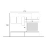 Moderne Design Wohnzimmerwand grau schwarz Regal Infinity 23 Verkauf