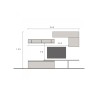 Graue moderne Wohnwand mit schwebenden Möbeln Regal Infinity 25 Verkauf