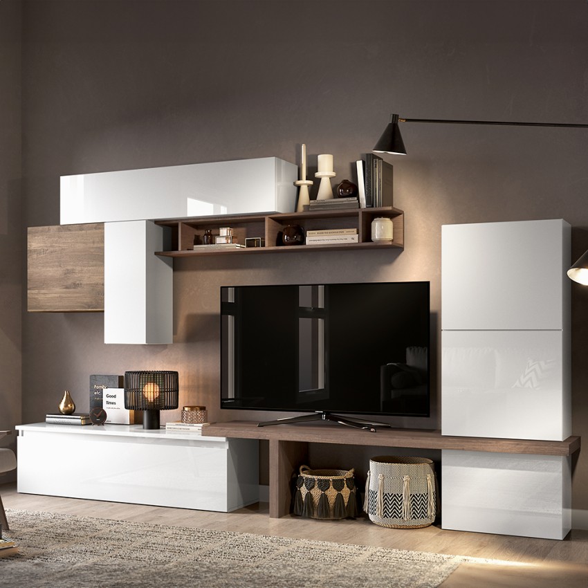 TV-Wandhalterung Holz, hängende Möbel, Schwarz-Weiß, Infinity 46 Aktion TV-Wandhalterung Holz, hängende Möbel, Schwarz-Weiß, Infinity 46 Aktion