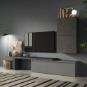 Moderne Wohnzimmer-Wandhalterung TV-Möbel hängend grau Infinity 52 Aktion