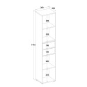 Hohes Wohnzimmer-Büro-Bücherregal 2 Schubladen 4 Fachböden 36x30x171cm Reiff Eigenschaften