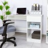 Weisser platzsparender Schreibtisch Bürozimmer Schublade Schiebeplatte Elphin Angebot