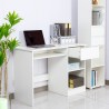 Weisser platzsparender Schreibtisch Bürozimmer Schublade Schiebeplatte Elphin Sales