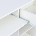Weisser platzsparender Schreibtisch Bürozimmer Schublade Schiebeplatte Elphin Rabatte