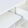 Weisser platzsparender Schreibtisch Bürozimmer Schublade Schiebeplatte Elphin Rabatte