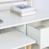 Weisser platzsparender Bürotisch obere Schublade Schiebeplatte Drums Light Sales