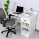 Weisser platzsparender Bürotisch obere Schublade Schiebeplatte Drums Light Angebot