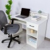 Weisser platzsparender Bürotisch obere Schublade Schiebeplatte Drums Light Angebot