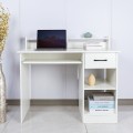 Weisser platzsparender Bürotisch obere Schublade Schiebeplatte Drums Light Aktion