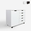 Büroschrank 5 Schubladen Aktenschrank Tür Räder Harris Aktion